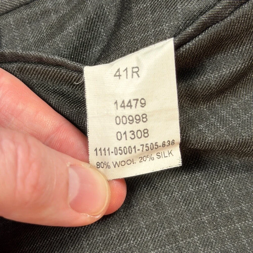 Jos A. Bank Mens 41R (38x27) Charcoal Plaid Jacket Preppy Ivy Wool Silk Straight